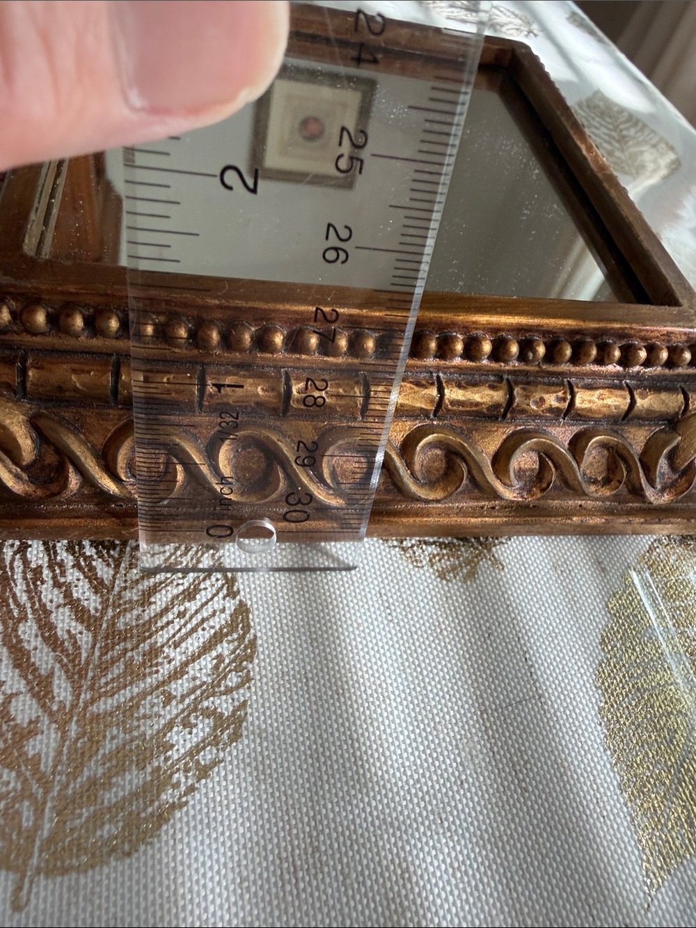 Decorative Square Wall Mirror in Antique Gold - Picture 8 of 9